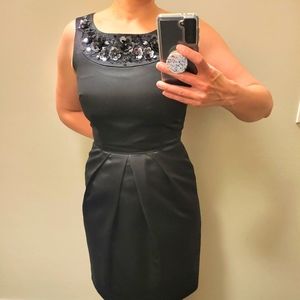 Little black cocktail dress with flower sequins accents - Antonio Melani